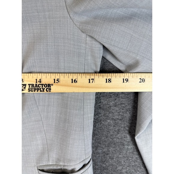 Theory Lanai Urban Light Grey Open Front Collarless Career Blazer Jacket Size 2 - Picture 6 of 10